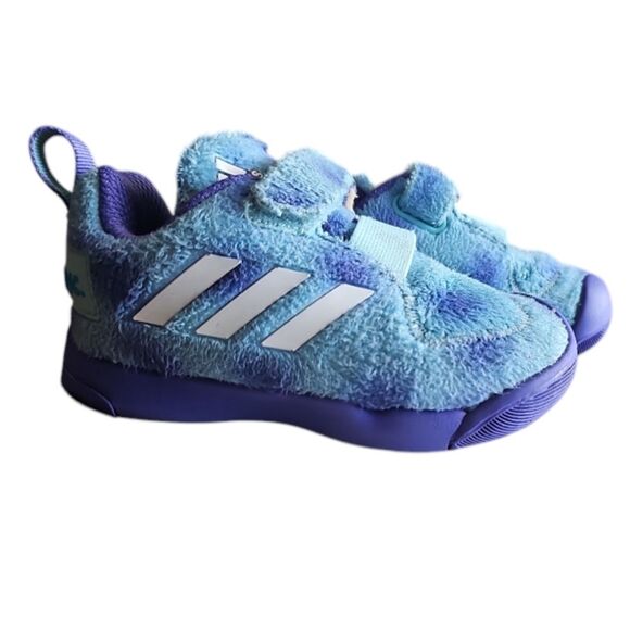Adidas x Disney Monsters Inc. Mike Wazowski Sneakers Kids Size 6 Blue Fuzzy - Picture 2 of 12